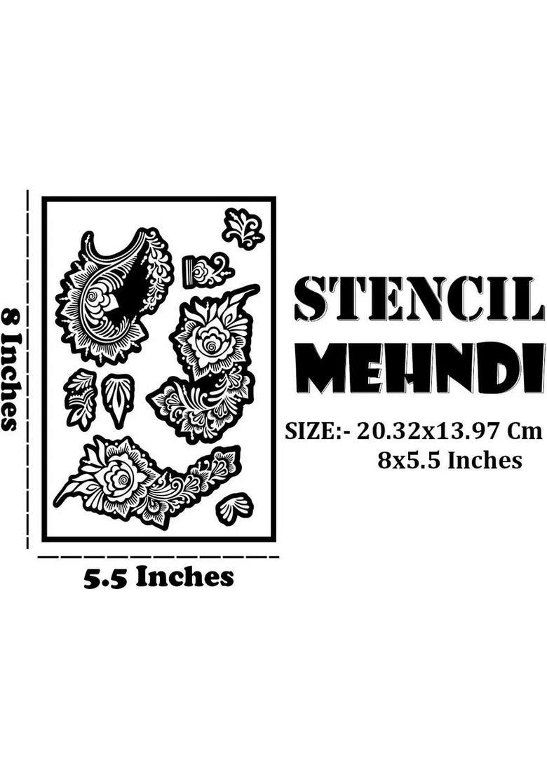 Multi Design Combo Mehndi Stencil Sticker Kit For Personal Henna Hand Projects - Indya