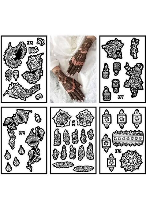 Multi Design Combo Mehndi Stencil Sticker Kit For Personal Henna Hand Projects