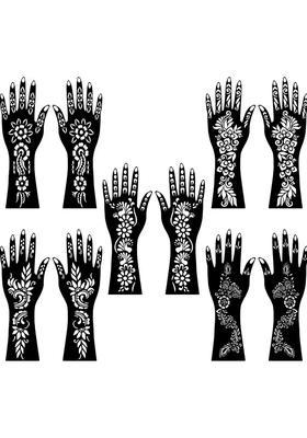 Traditional Combo Mehndi Stencil Sticker For Front And Back Hand