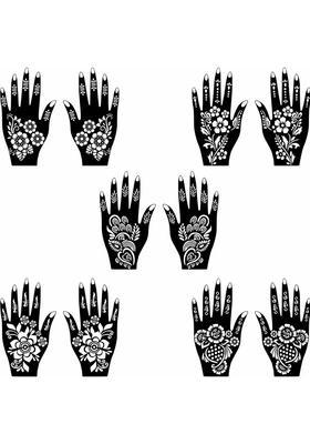 Elegant And Easy To Apply Mehndi Combo Stencil Stickers For All Festival