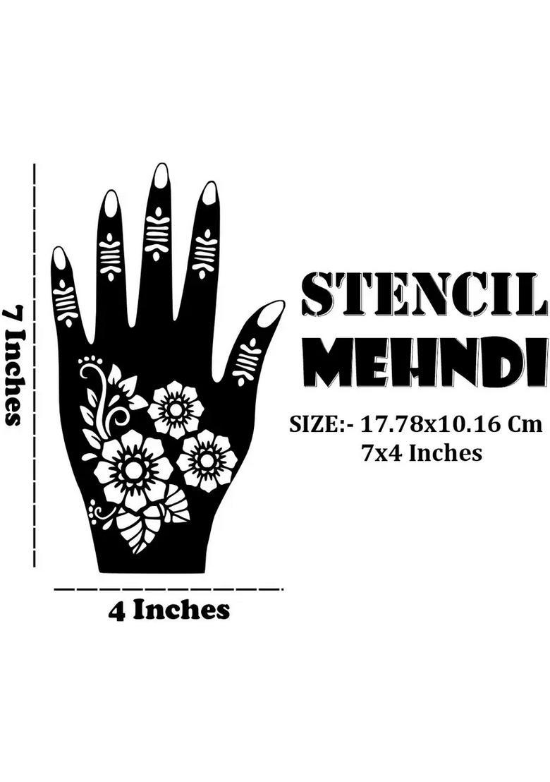 Elegant And Easy To Apply Mehndi Combo Stencil Stickers For All Festival - Indya