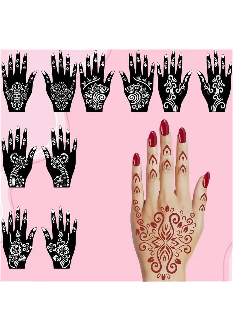 Mandala Mehndi Stencil Combo Sticker Design Set For Beautiful Hand - Indya