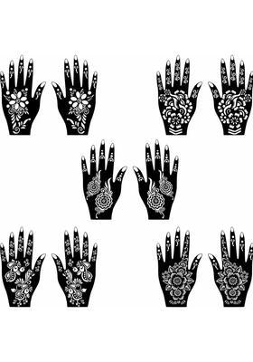 Creative Mehndi Stencil Sticker Combo For Stylish & Elegant Henna Designs