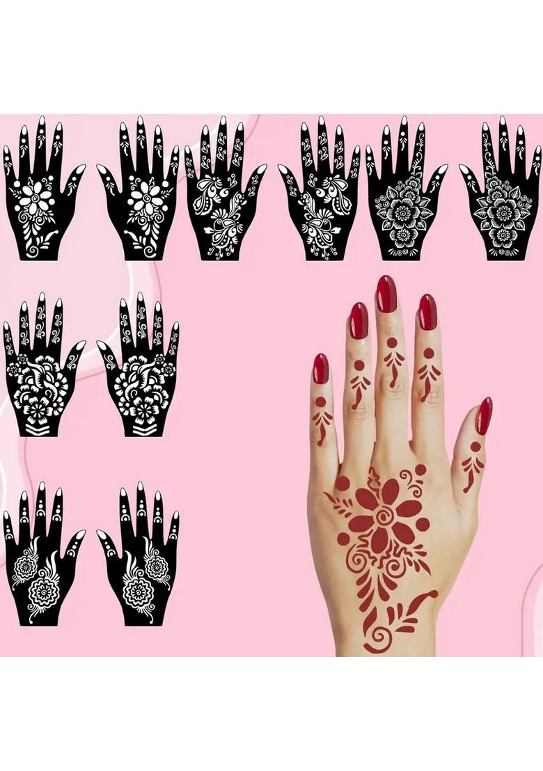 Creative Mehndi Stencil Sticker Combo For Stylish & Elegant Henna Designs - Indya