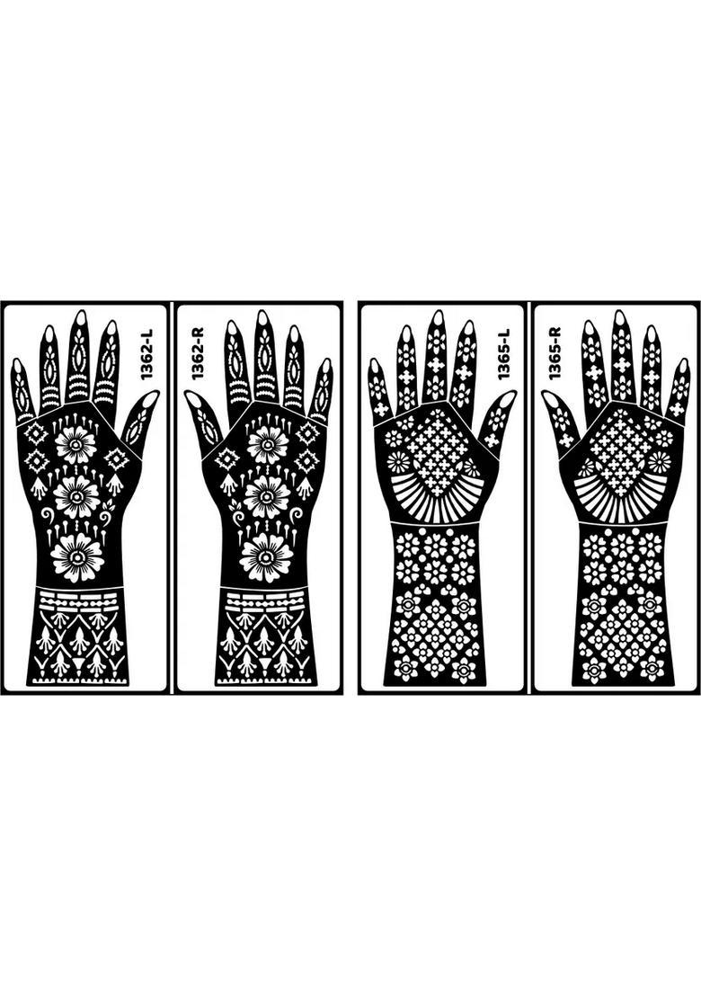 Full Hand Stencil Mehndi Sticker With Beautiful Design For Women & Girls - Indya