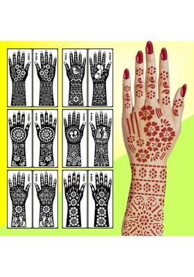 Full Hand Combo Mehndi Stencil Sticker Set For Baby Shower & Special Occasions