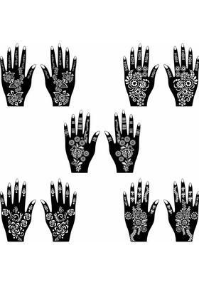 Stylish Mehndi Stencil Sticker Combo Design For Both Hand