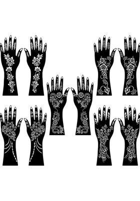Traditional & Modern Combo Mehndi Stencil Sticker For Both Hands