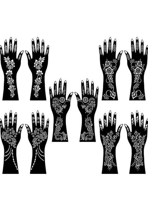 Traditional & Modern Combo Mehndi Stencil Sticker For Both Hands