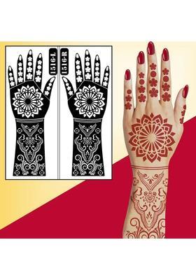 Traditional Henna Mehndi Stencil Sticker With Beautiful Design For Hand & Finger