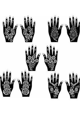 Elegant & Easy To Apply Henna Combo Mehndi Stencil Stickers For All Events
