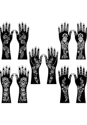 Quick Apply Combo Mehndi Stencil Sticker Design For Both Hands