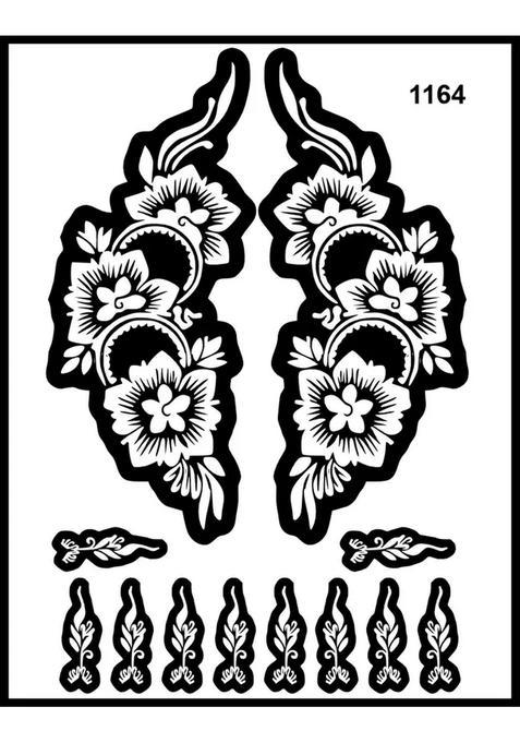 Artistic Rose Henna Stencil Sticker For Unique Hand Patterns