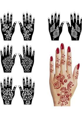 Complete Combo Mehndi Stencil Sticker With Floral Beauty For Girls And Women