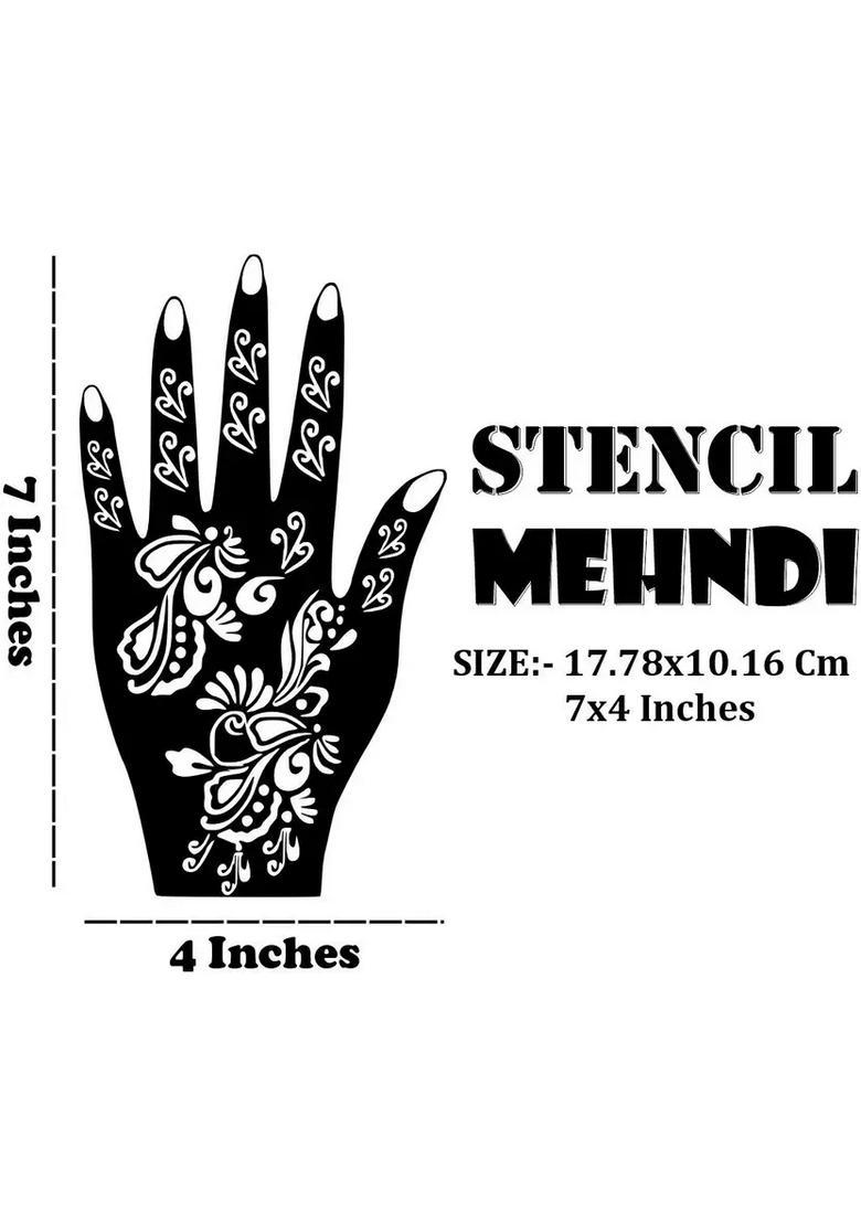 Complete Combo Mehndi Stencil Sticker With Floral Beauty For Girls And Women - Indya