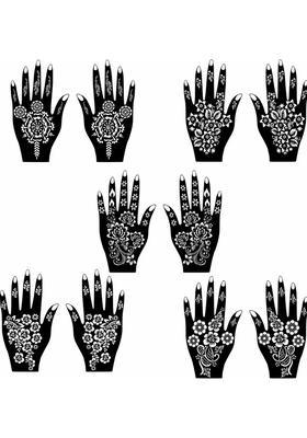 Combo Mehndi Stencil Sticker Set For Unique & Attractive Hand Designs