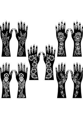 Festive Mehndi Stencil Combo Sticker With Beautiful Hand For Event & Festival