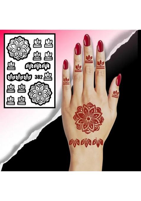 Reusable Rose & Leaf Mehndi Stencil For Full-Hand & Finger Henna Art