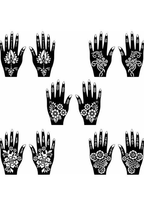 All-In-One Combo Mehndi Stencil Sticker Combo Pack For Back Hand & Palm