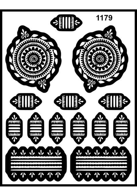 Graceful Vine Henna Stencil Sticker With Floral Accents For New Look