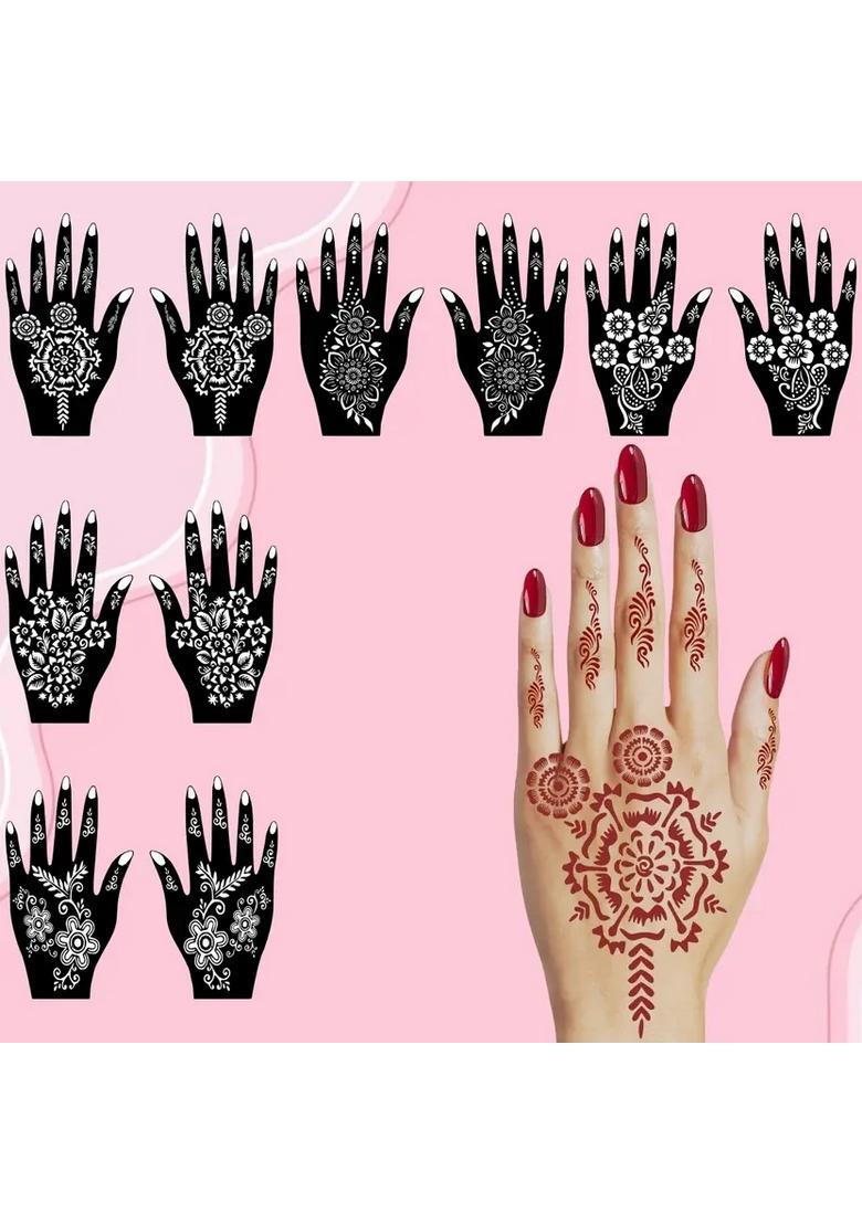 Mandala Design Combo Mehndi Stencil Stickers For All Type Hands - Indya