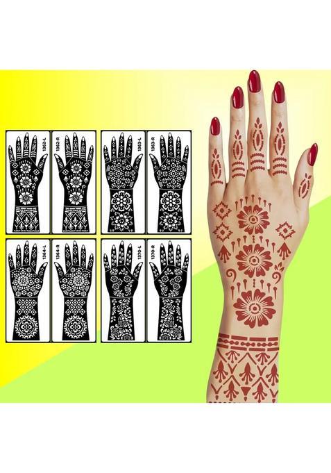 Elegant Full Hand Bridal Mehndi Sticker Stencil Combo For Bride