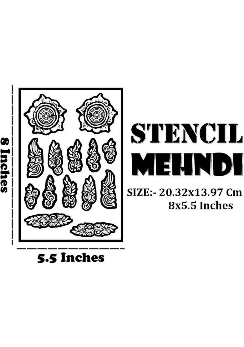 Full Hand Combo Mehndi Stencil Stickers For Palm, Fingers, Wrist, & Back Hand - Indya