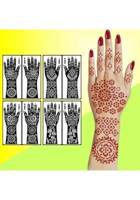 Trendy Mehndi Stencil Stickers Combo For Front And Back Hand