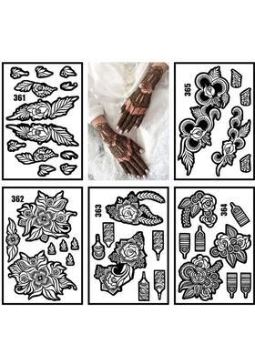 Full Hand Combo Mehndi Stencil Stickers For Palm Finger Wrist & Back Hand