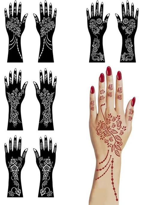 Gorgeous Flower And Leaf Design Stencil Sticker For Party Look
