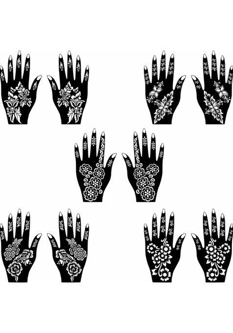 Mix Design Combo Mehndi Stencil Stickers For All Celebration