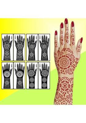 Design Mehndi Stencil Sticker Combo For Party & Wedding
