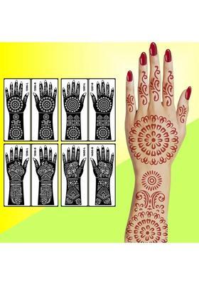 Floral Sleeve Mehndi Stencil Combo Use For Hand Beauty