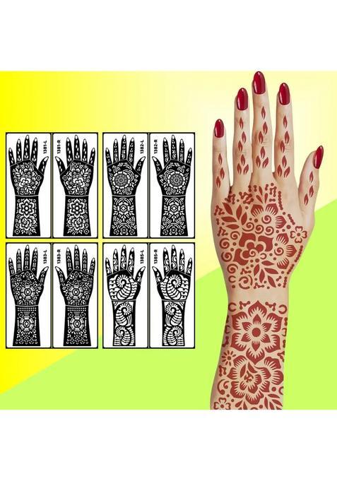 Bride Mehndi Pattern Stencil Sticker Set For Wedding Event
