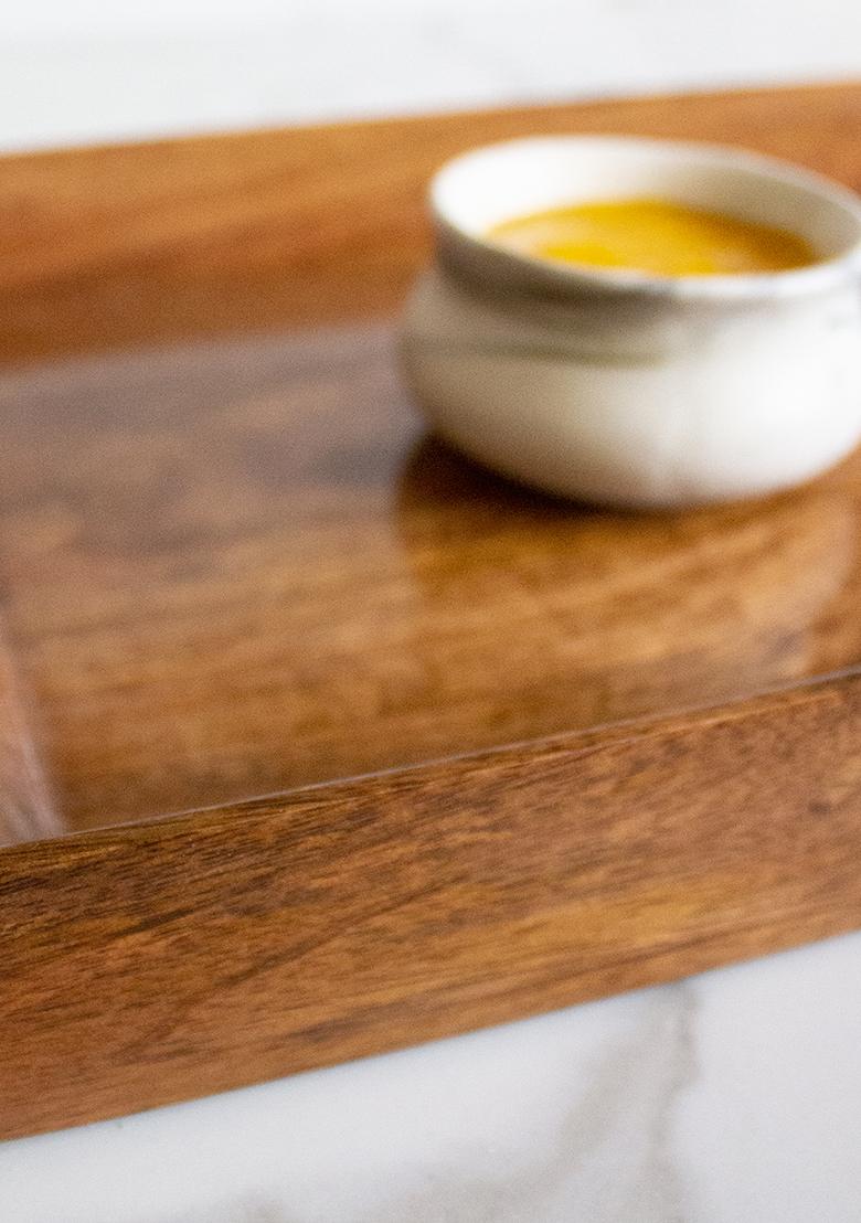 Brown Wooden Hidden Hold Tray