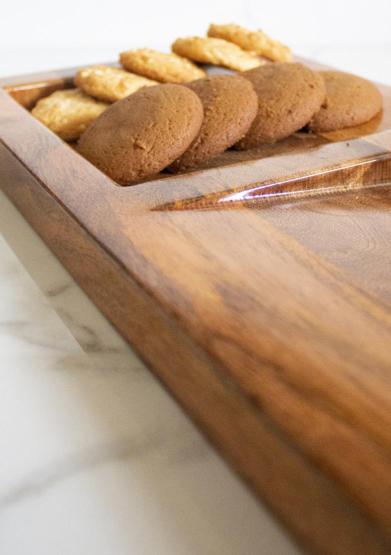 Brown Wooden Oblique Platter