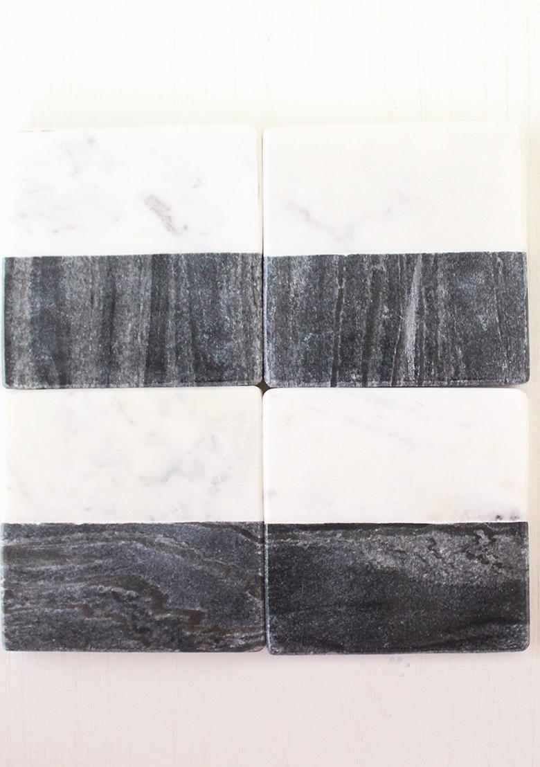 Multi Half And Half Coasters (Set Of 4 )