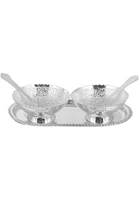 Silver Plated Metal Bowl With Box Packing (Set Of 5 Pcs )