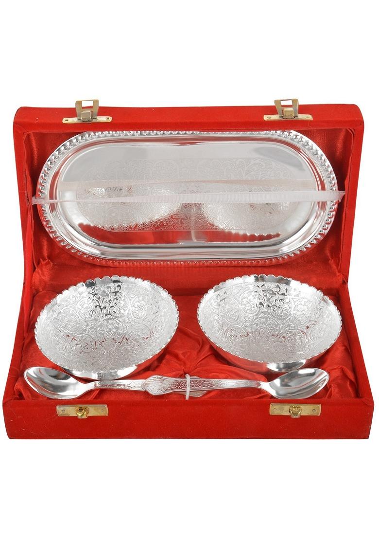 Silver Plated Metal Bowl With Box Packing (Set Of 5 Pcs )