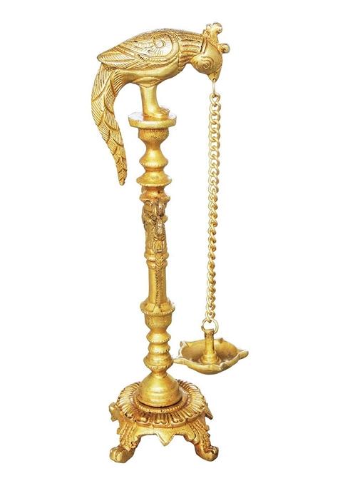 Brass Table Decor Parrot Deepak