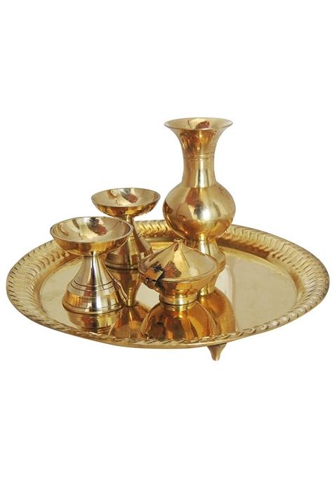 Brass Temple Pooja Thali Statue