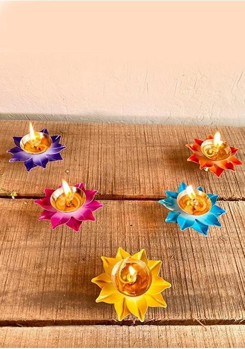 Brass Colourful Deepak  