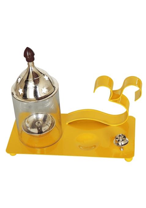 Iron Brass Om Chimney Deepak yellow  Inches