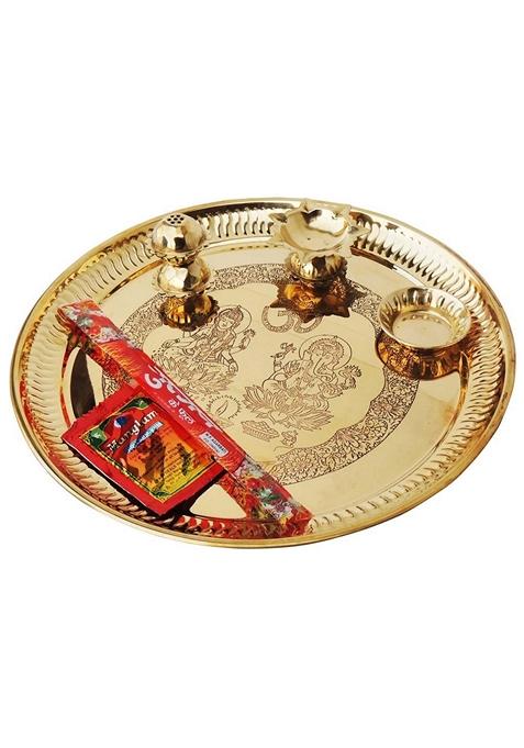 Brass Decorative Pooja Thali Set