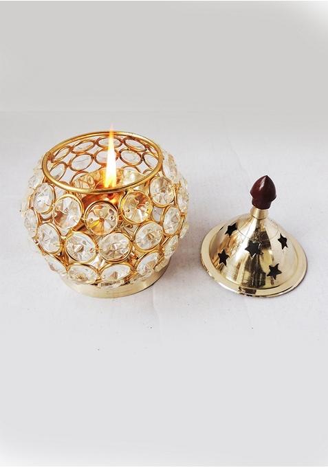 Buy Women Matki Crystal Deepak - HPI00722 - Ritual & Puja Items - Indya