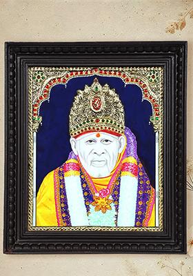 Sai Baba Tanjore 24K Gold Spiritual Masterpiece