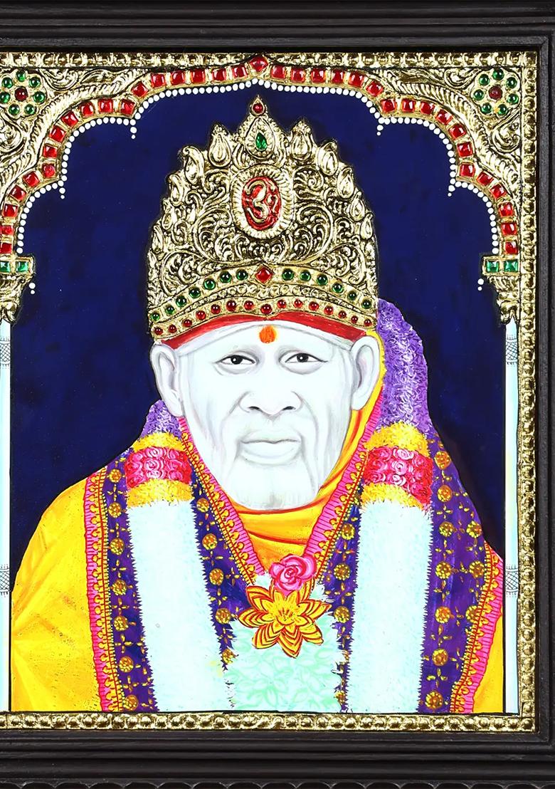 Sai Baba Tanjore 24K Gold Spiritual Masterpiece