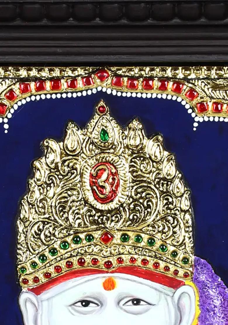 Sai Baba Tanjore 24K Gold Spiritual Masterpiece