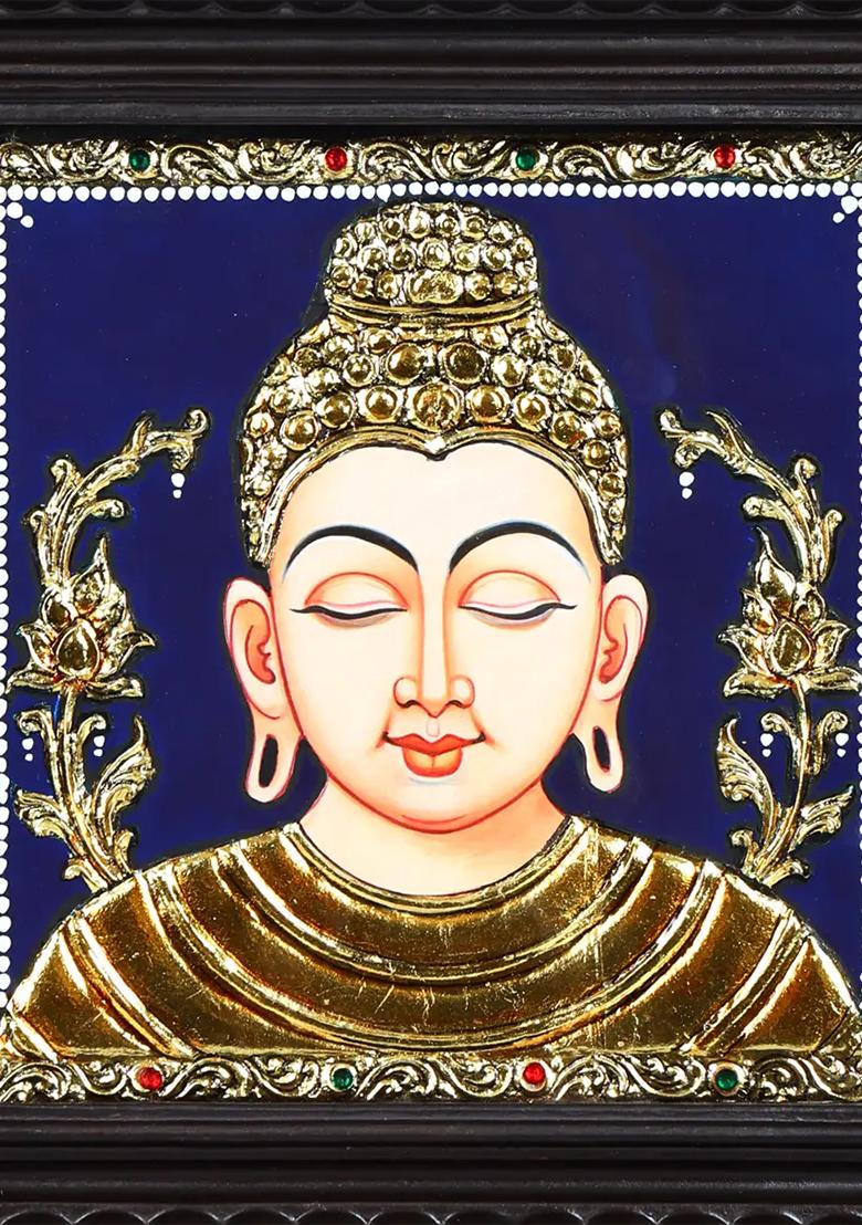 Gautam Buddha Tanjore Painting With 24 Karat Gold Work Spiritual Art