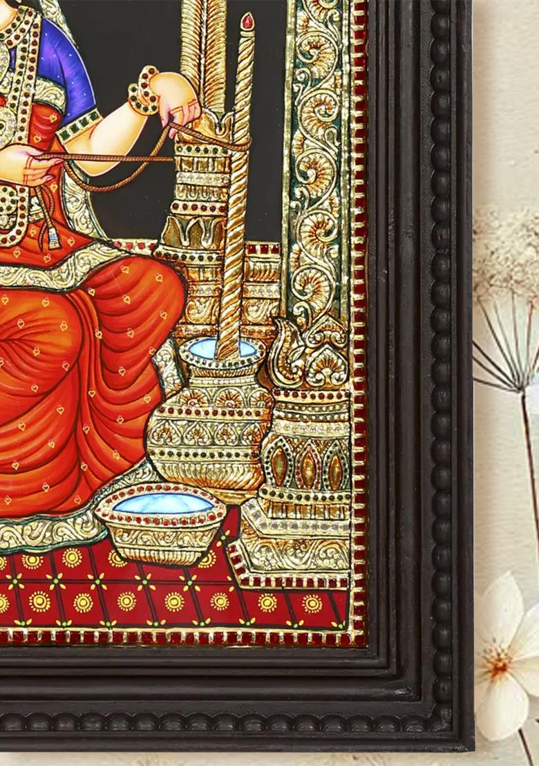 Bal Gopal With Yashoda Maiya Tanjore Painting 24K Gold Work Krishna Artwork